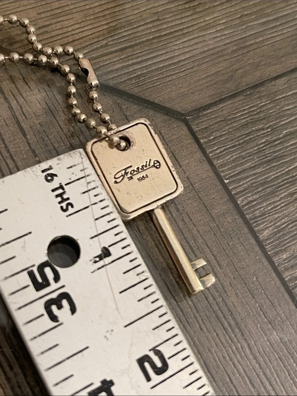 Fossil Brand Key Bag Charm on Ball Chain - Silver-tone